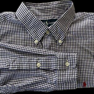 POLO Ralph Lauren Men's Purple Gingham Checked Blake Fit Oxford Shirt: XL